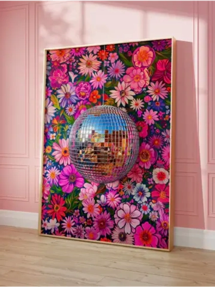 постер 30х40 см интерьерный на стену без рамок Диско шар