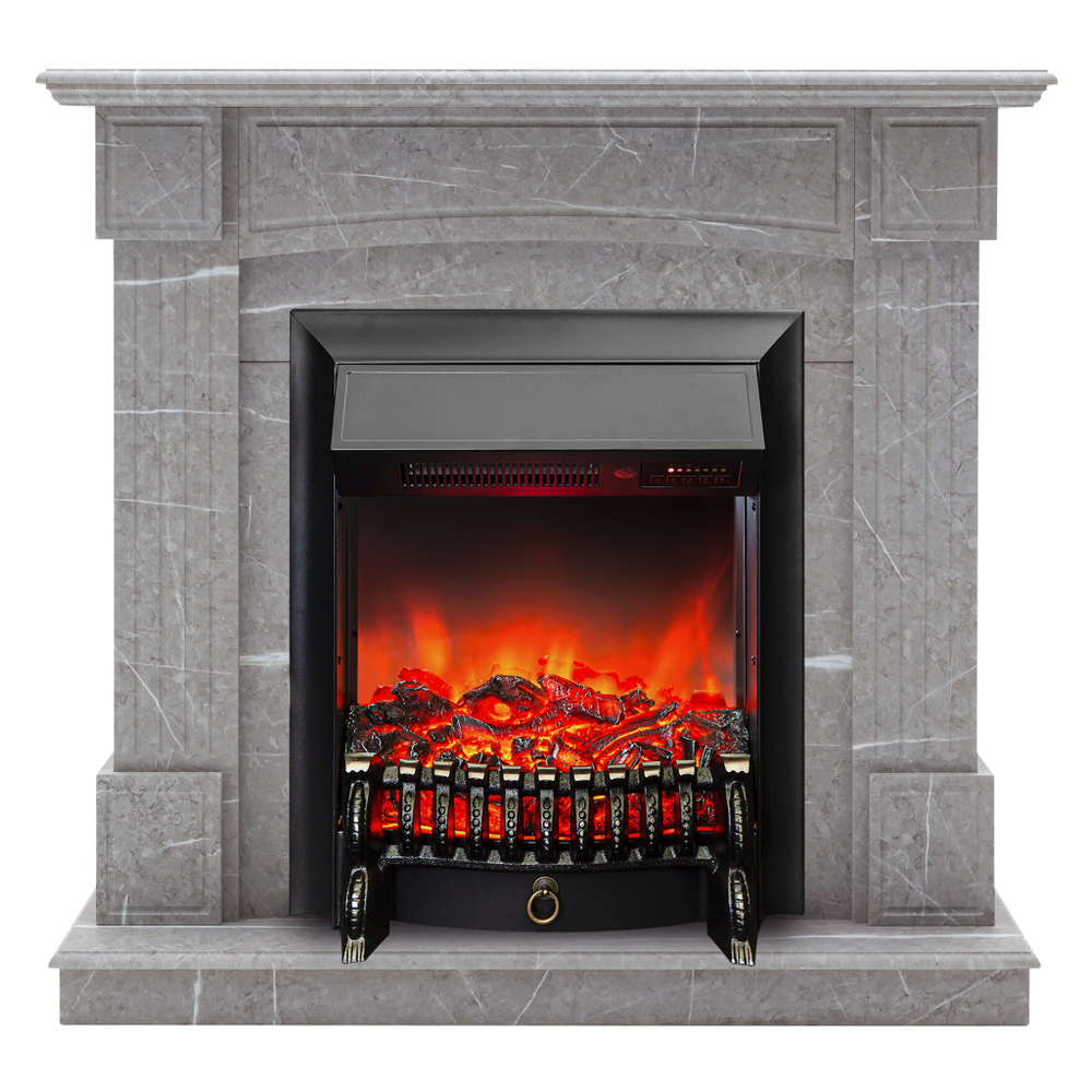 Каминокомплект Real Flame Andrea STD GR с очагом Fobos Lux Black RC