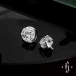 Накрутка "Cubic Flat" - Белое золото - White CZ