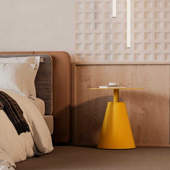 Столик кофейный Marius, Ø50х55 см, желтый