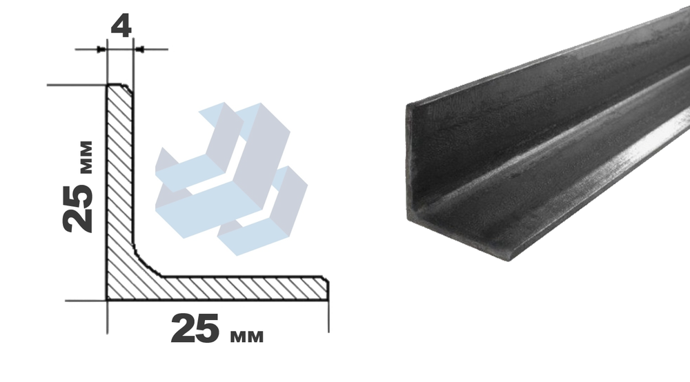 уголок 25х25х4.0 дл 6000