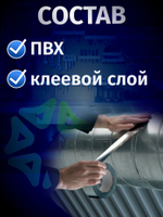 Лента клейкая 48мм х25м чёрная для герметизации и ремонта труб