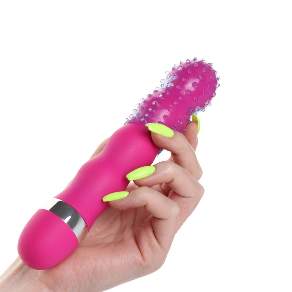 Силиконовая рельефная насадка на палец или вибратор (Цвет: разноцветный)