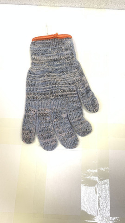 Перчатки х/б серые оранж.манжета 37#