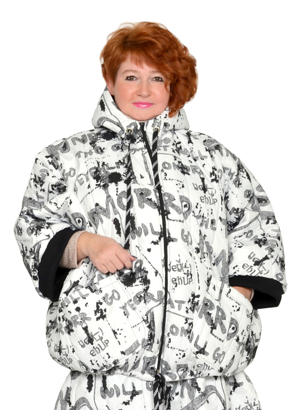 Куртка-пончо стеганая Руна