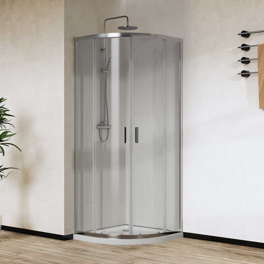 Душевой уголок Сити (City) Vincea VSQ-5CT800CL, 800*800, хром, стекло прозрачное