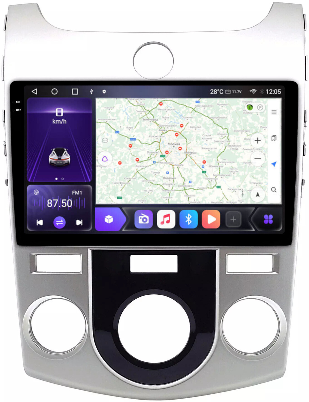 Магнитола для KIA Cerato 2 2008-2013 (кондиционер) - Carmedia OL-9736-M QLed+2K, Android 12, TS10,  CarPlay, 4G SIM-слот