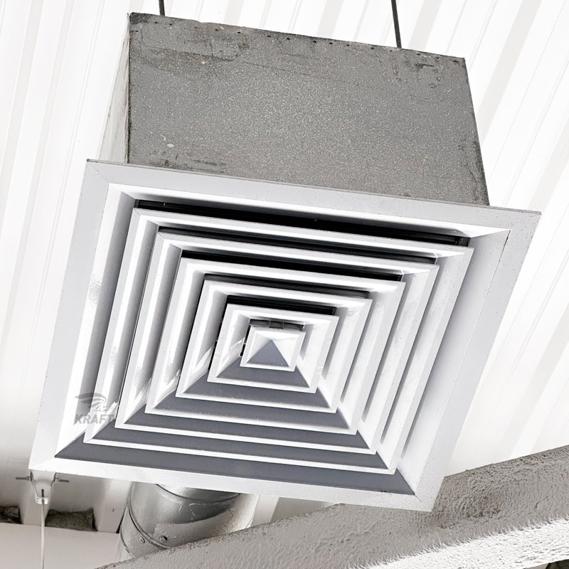 Пластиковая потолочная решётка диффузорного типа 600x600