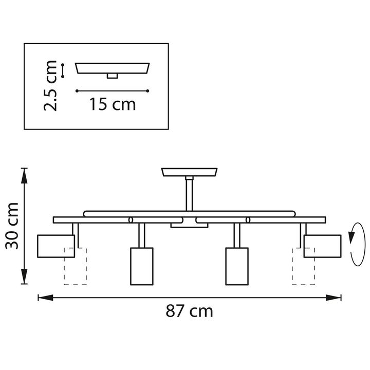 Комплект с потолочной люстрой Lightstar Rullo (571718+214436-8) LR718368