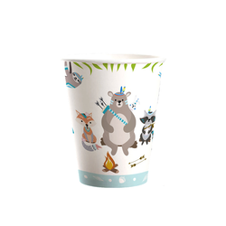Стаканы бумажные "С Днем рождения" Зверята Бохо