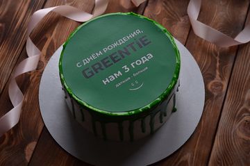 Торт с логотипом на юбилей компании с фотопечатью №1021