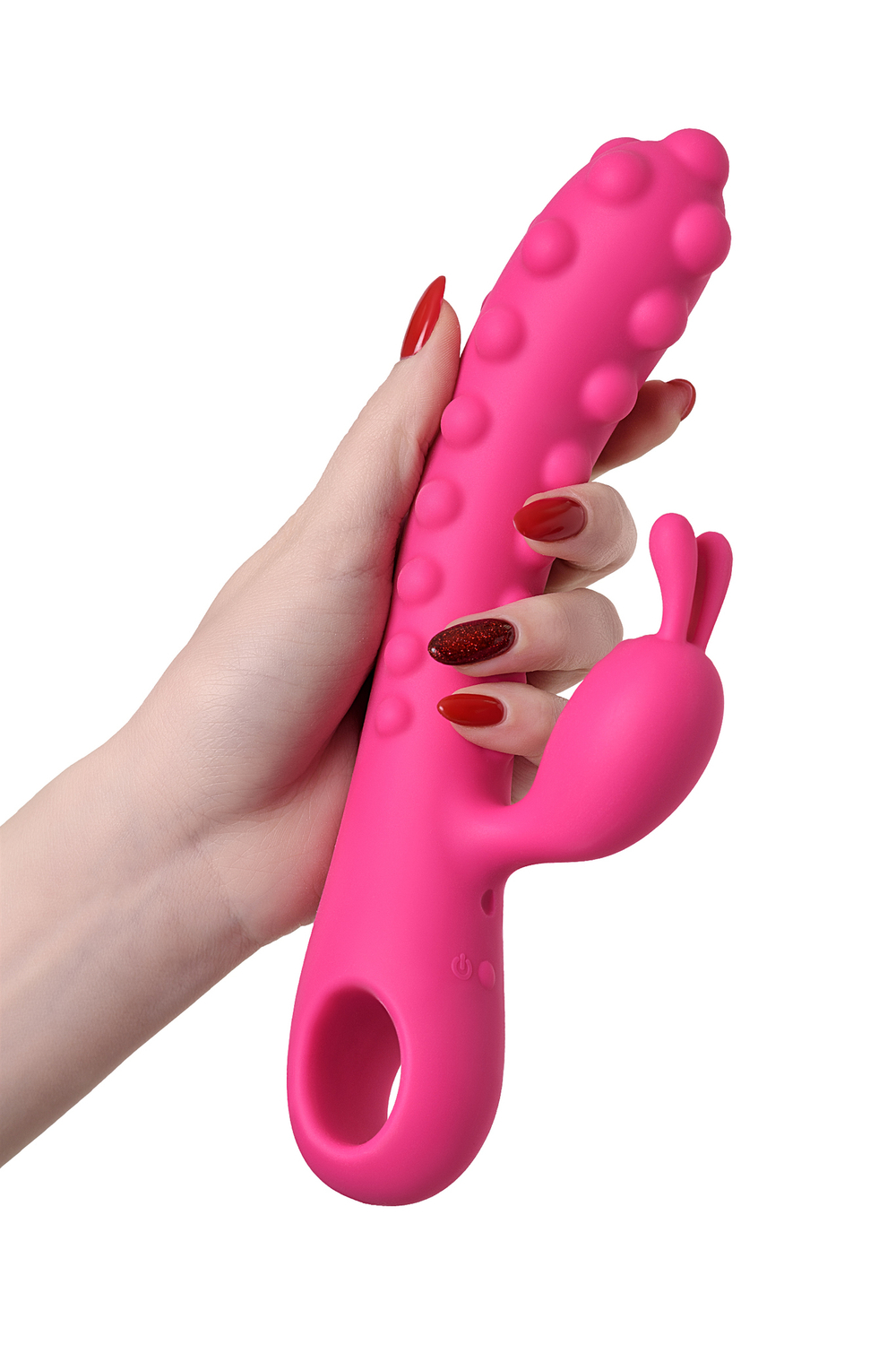 Вибратор с клиторальным стимулятором KOKOS SMON, силикон, розовый, 23 см