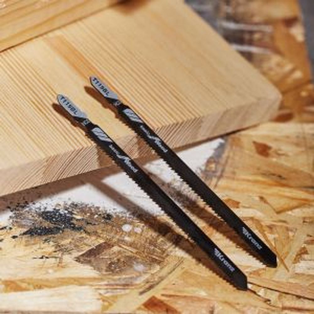 Пилка для электролобзика по дереву T119BL 132 мм 12 зубьев на дюйм 4-100 мм (2 шт./уп.) KRANZ