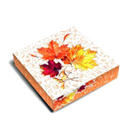 Коробка для 9 конфет с обечайкой с окном Листья 13,8*13,8*3,8 см