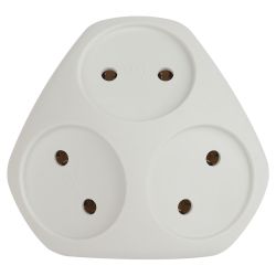 Разветвитель электрический ЭРА SPx-3-W на 3 розетки без заземления 10А белый