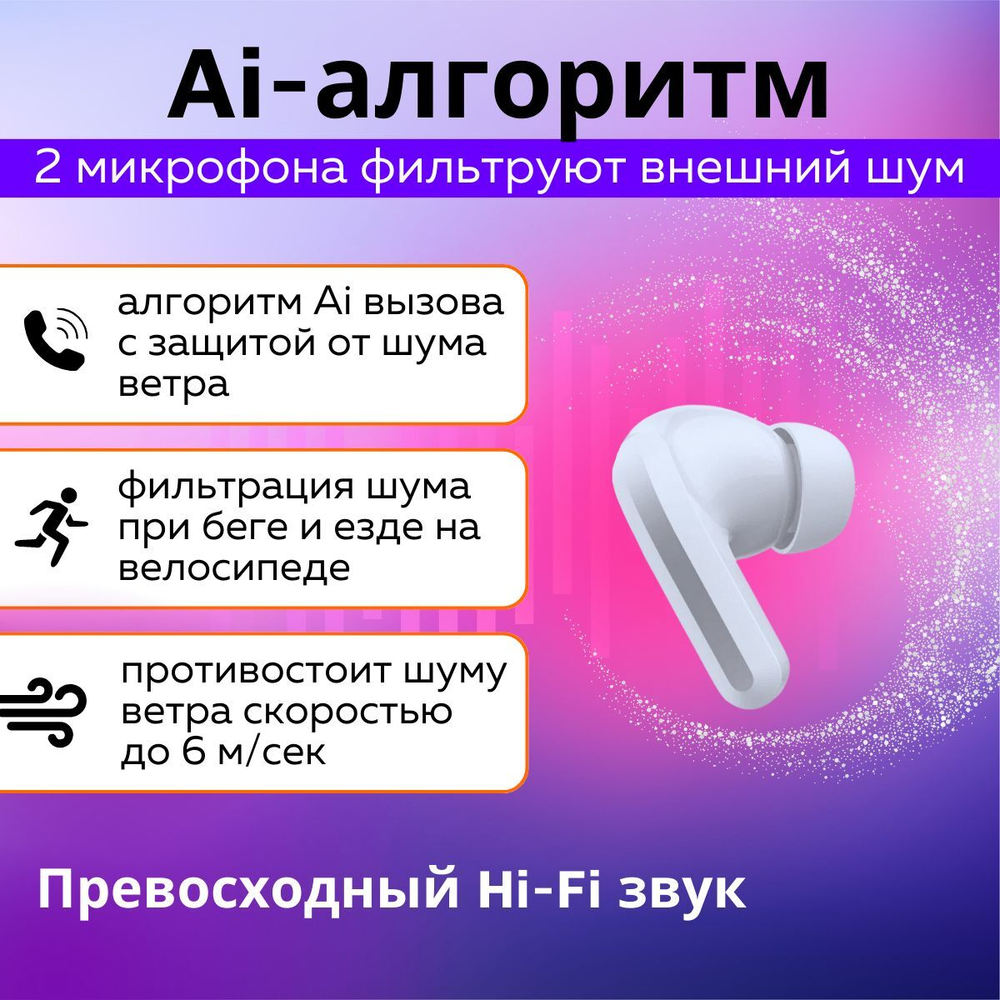 Наушники беспроводные Xiaomi Redmi Buds 5 Global (M2316E1) Purple