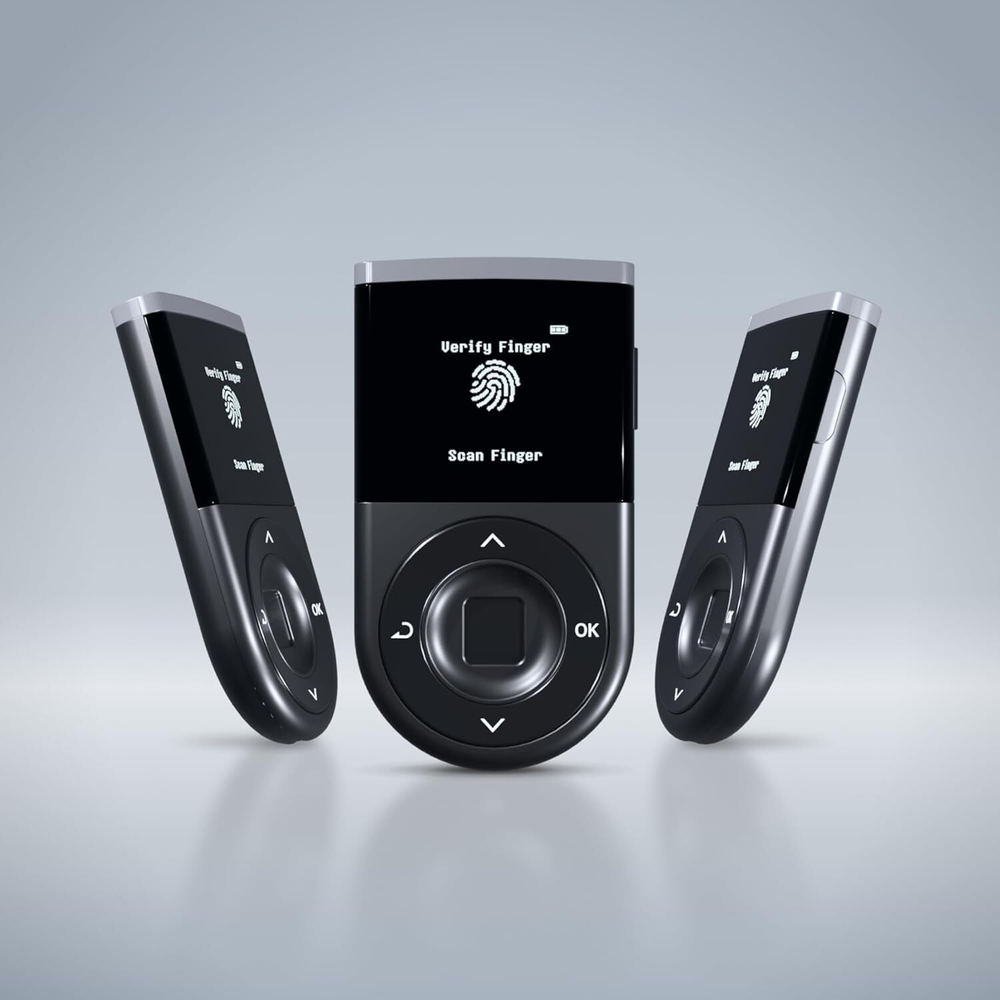 D'CENT Biometric Wallet — Биометрический аппаратный кошелек с Bluetooth Холодное хранилище для Bitcoin, Ethereum, XRP, Solana и других активов