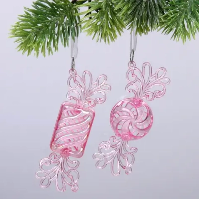Подвеска «Сказочная сладость» 3,8*10,6 см (набор 2 шт), Розовый