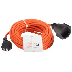 Удлинитель силовой ЭРА UPx-1-2x0.75-20m в бухте без заземления 1 розетка 20м ПВС 2х0.75мм2 | Силовые удлинители