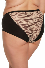 Трусики-слипы Alia с анималистическим принтом (Размер: XXXL) (Цвет: черный с бежевым)