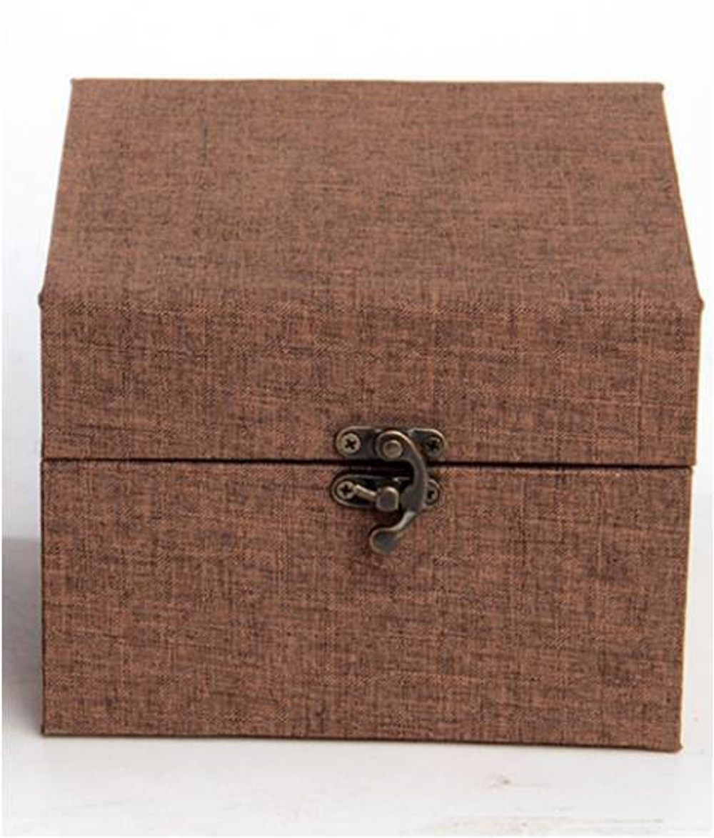 292004.3 Коробка подар. "Для чайника" h=15.5см, размер=15,5*12,5см, картон/ткань коричневый