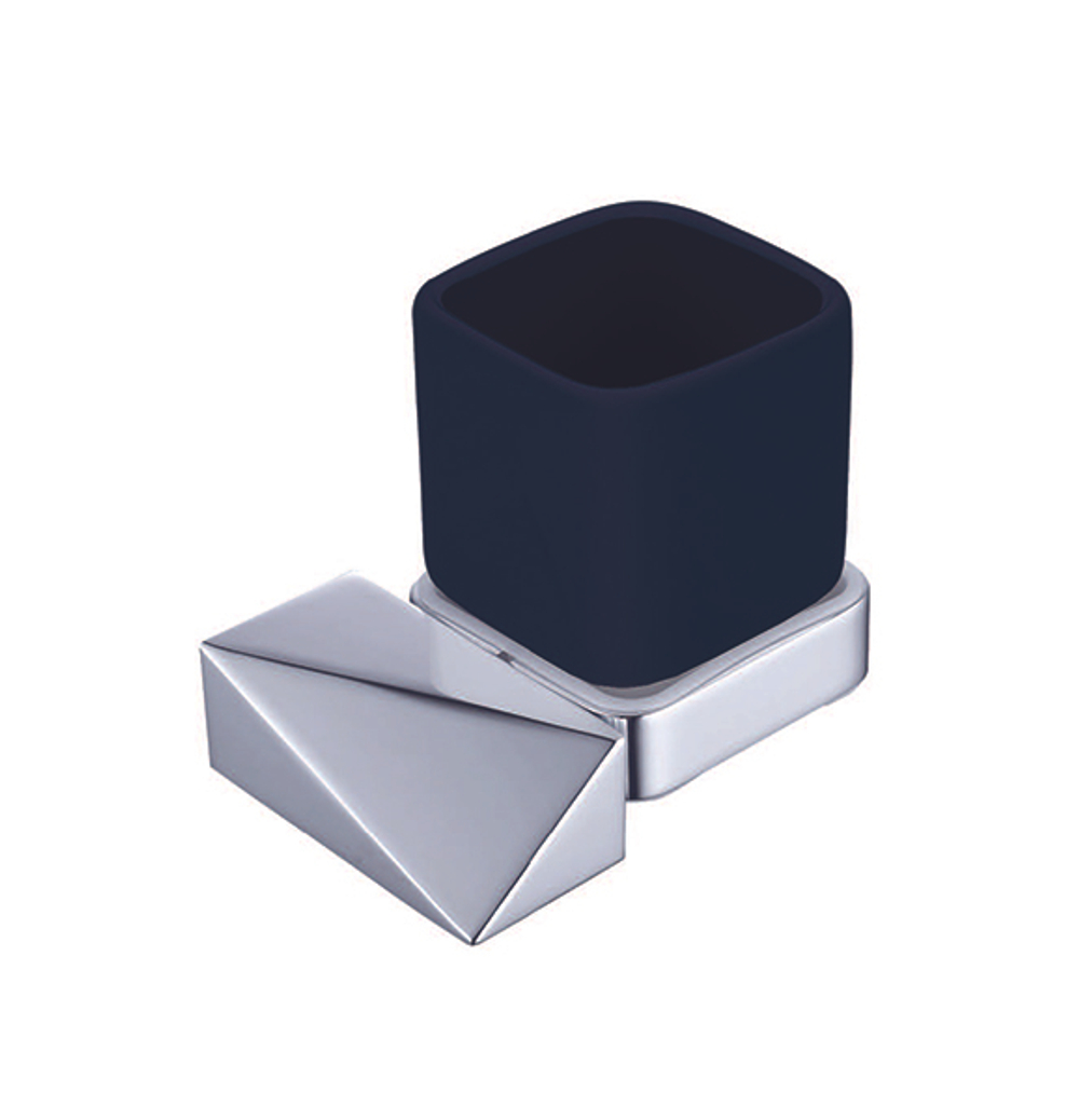 Настенный стакан д/зубных щеток NEW VENTURO хром/черный_Комплект