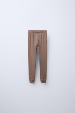 ZARA ПИЖАМА ИЗ СМЕСОВОЙ МЕРИНОСОВОЙ ШЕРСТИ, КОРИЧНЕВЫЙ