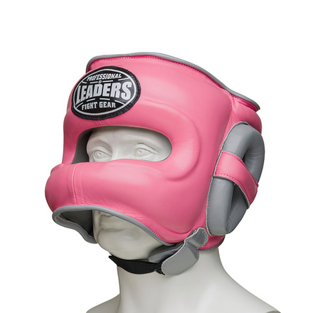 Шлем боксерский LEADERS FANCY с бамперной защитой PNK/GR розовый/серый
