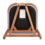 Стул полубарный Rich рогожка бежево-голубая с ножками цвета орех