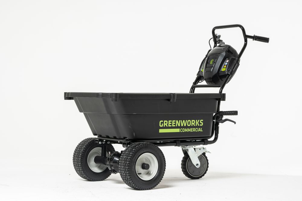 Аккумуляторная самоходная садовая тележка Greenwork 82GCK25, 7400607UA,82v, 106 л, АКБ 2.5 А·ч и ЗУ