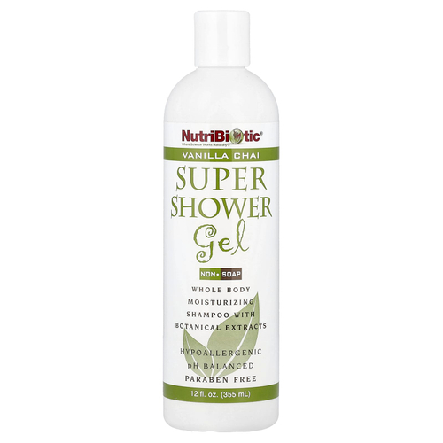 NutriBiotic, Супер гель для душа, без мыла, ванильный чай, 355 мл (12 жидк. унц.)