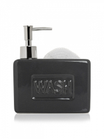 Диспенсер кухонный DeNASTIA WASH керамика (в наборе с губкой) 14,3x6,3x16,5 серый
