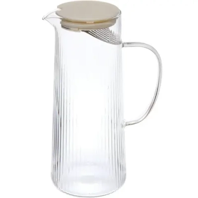 Кувшин стеклянный 1200мл «Орфей» с пластиковой крышкой и ситом, прозрачный
