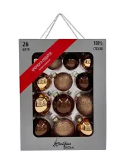 Набор стеклянных шаров Шоколадное суфле 26 шт., Christmas DeLuxe (84499-86773)