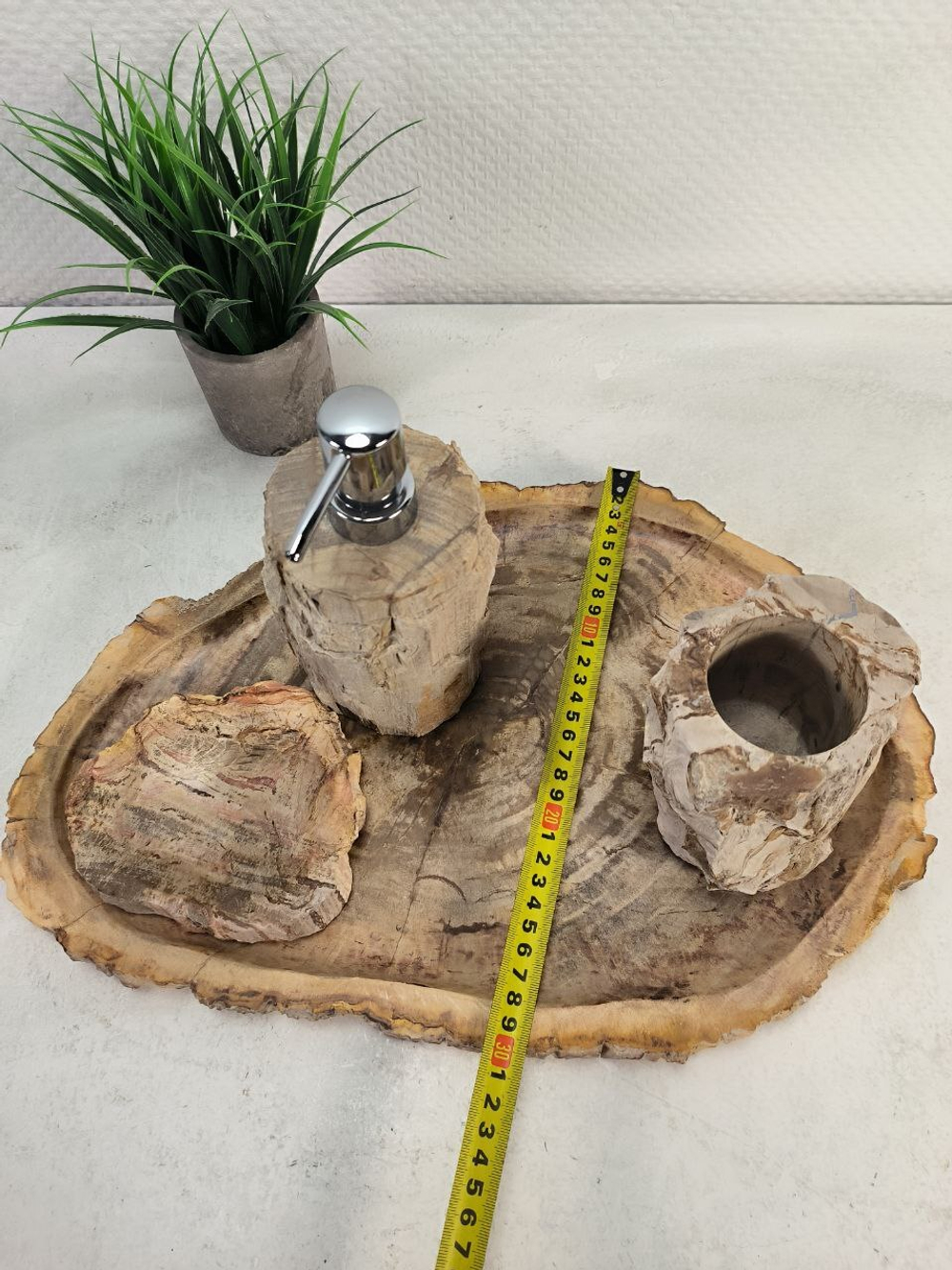 Набор из окаменелого дерева 4 предм Fossil Set NF-63062 поднос 29см*43см