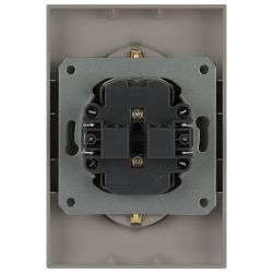 Розетка ЭРА Arktik 16-2107-07 без заземления двойная 2X2P 16А-250В титан | Эра Arktik