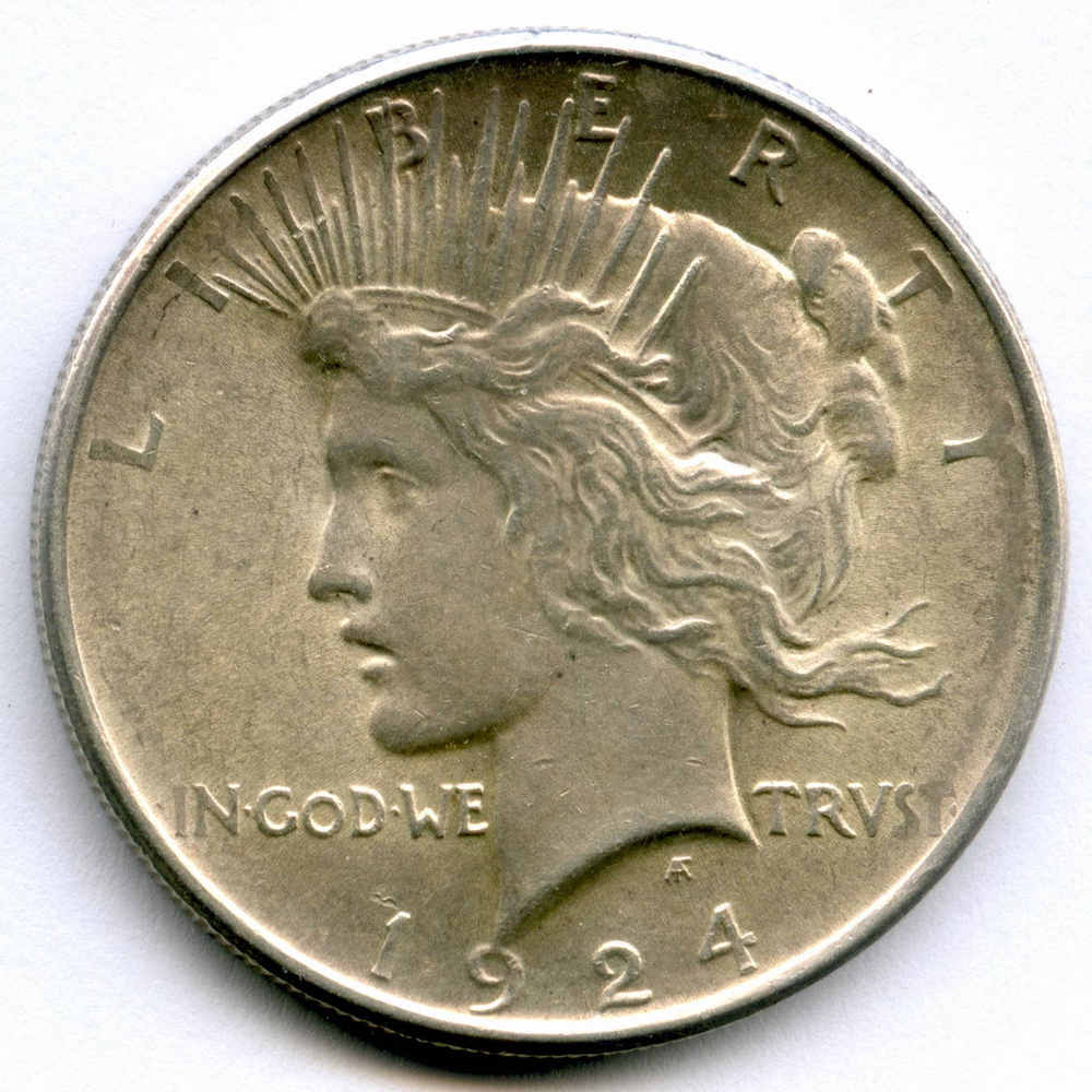 1 доллар 1924. США XF-AU (Мирный)
