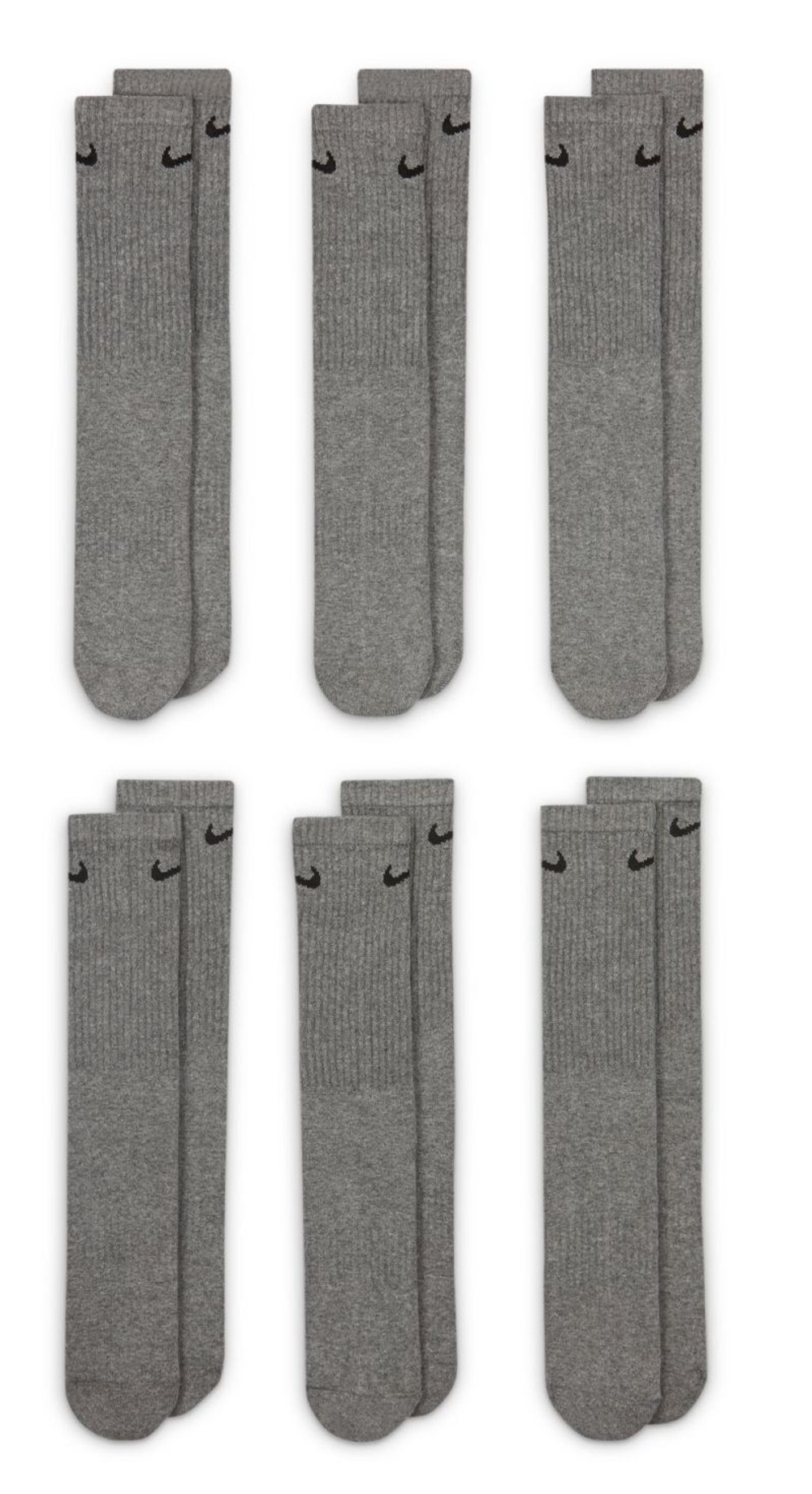 Теннисные носки Nike Everyday Cotton Cushioned Crew 6P - серый