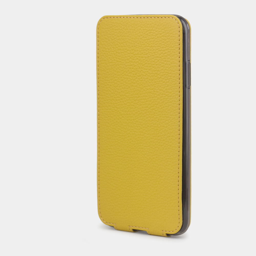 Чехол для iPhone XS Max из натуральной кожи теленка, желтого цвета