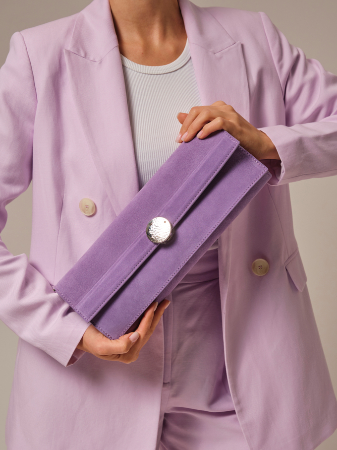 Клатч замшевый лиловый