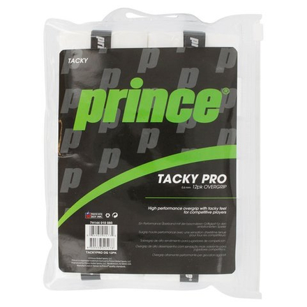 Овергрип Prince tacky pro+ белый, 12шт/уп