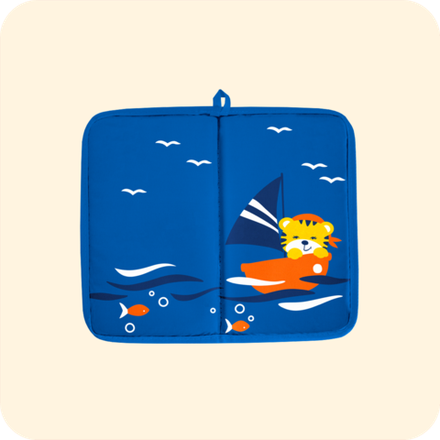 Коврик в садик для переобувания 30х36 см, Тигренок (синий)