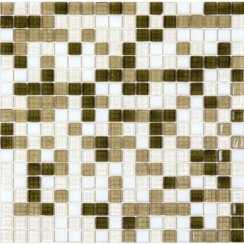 07-Thuban-m Стеклянная мозаика для хаммам смешанного цвета чип 15 Alma Mix серый бежевый квадрат