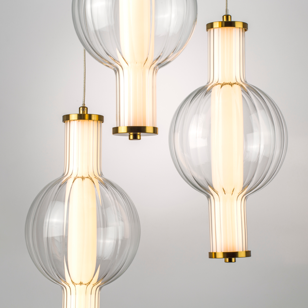 800133 Люстра BOTTO LED 3х6W 1820LM ЛАТУНЬ/ПРОЗРАЧНЫЙ/БЕЛЫЙ 3000K