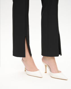 Брюки зауженные из костюмной ткани с разрезами на молнии