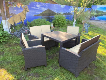 Комплект мебели под искусственный ротанг для отдыха Калифорния "California Family Mini Set" арт.77787/77763/8422 - 2П