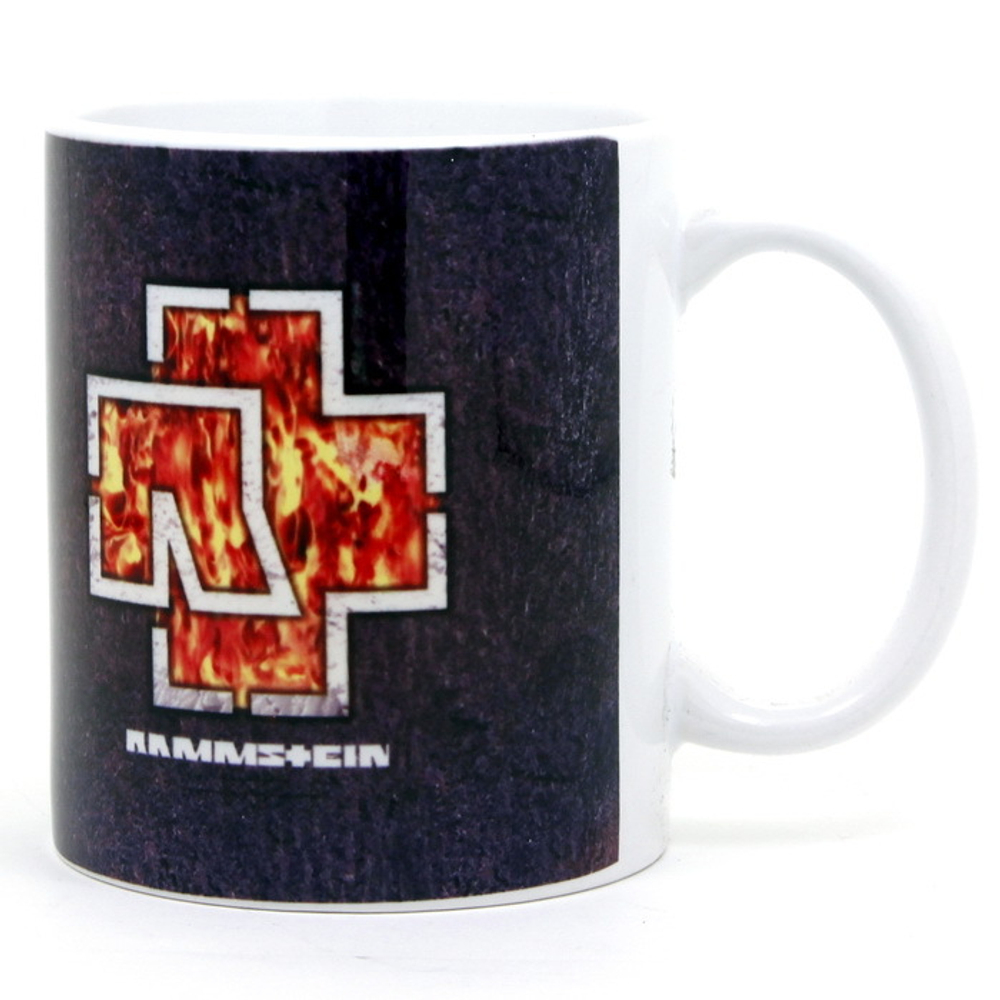 Кружка Rammstein крест огненный + надпись (575)