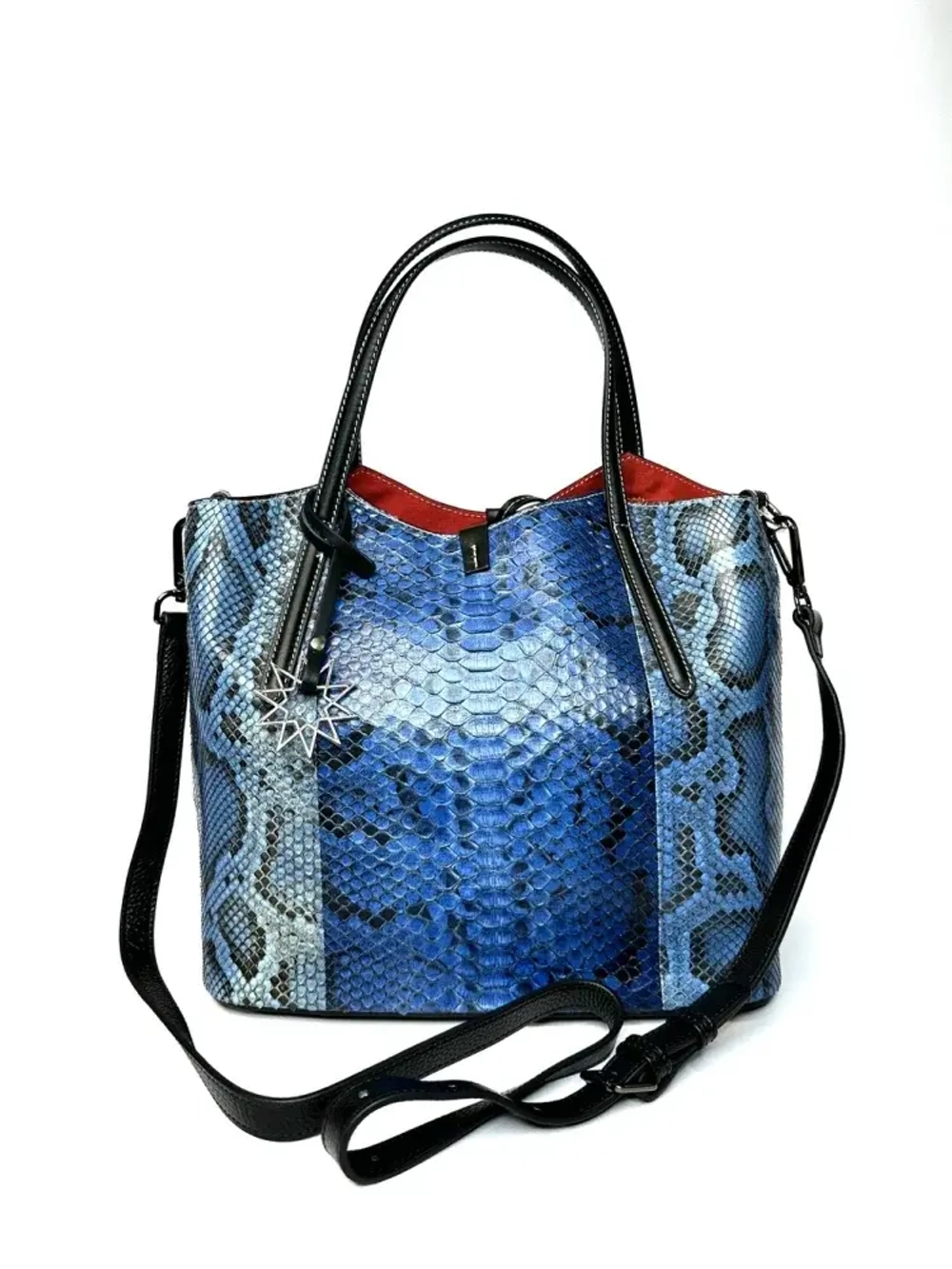 Сумка из натурального питона сине-голубого цвета