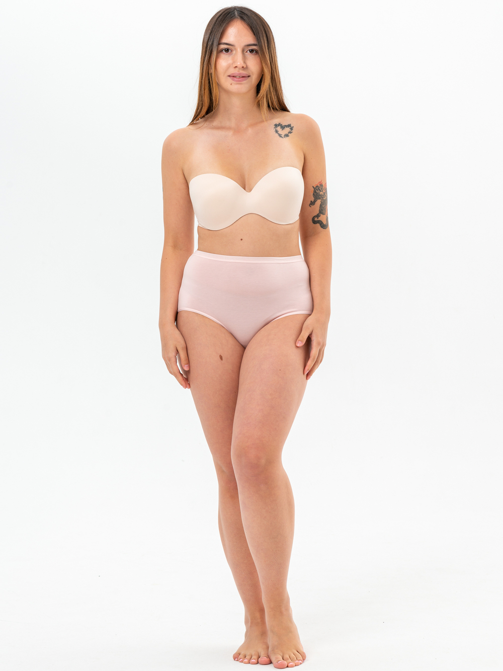 Трусы женские слипы. Набор из 4-х штук розовый-розовый-молоко-серый