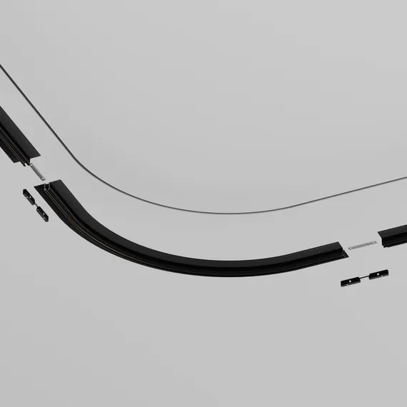 Коннектор радиусный D600 встраиваемый под ГКЛ 9,5мм Levity черный Technical tra184-r600-12b
